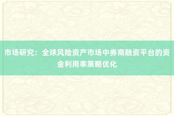 市场研究：全球风险资产市场中券商融资平台的资金利用率策略优化