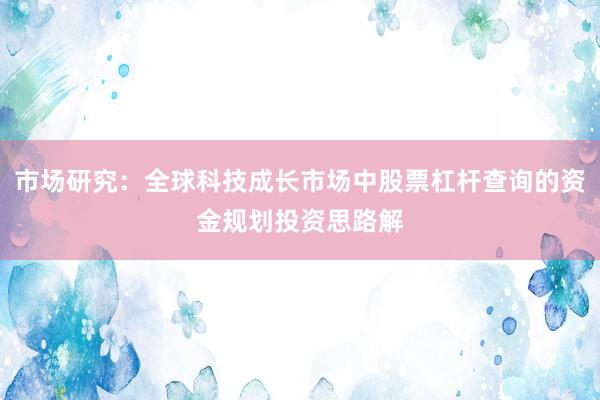 市场研究:全球科技成长市场中股票杠杆查询的资金规划投资思路解