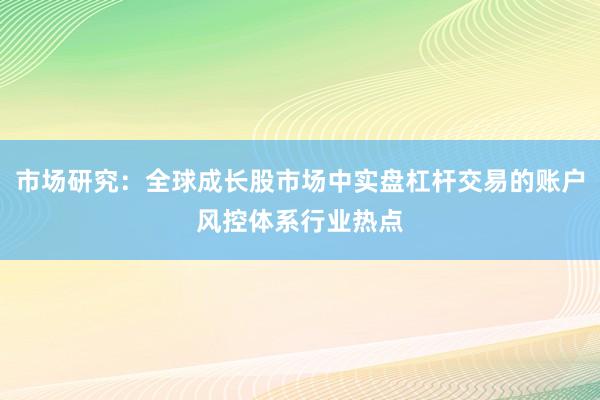 市场研究：全球成长股市场中实盘杠杆交易的账户风控体系行业热点