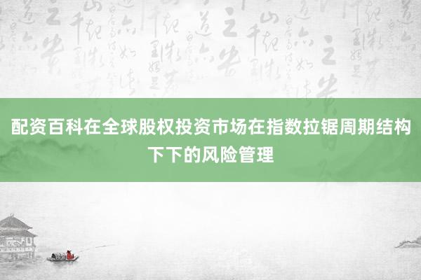 配资百科在全球股权投资市场在指数拉锯周期结构下下的风险管理