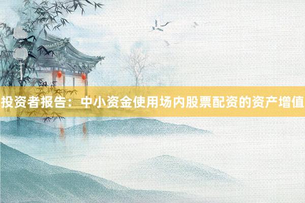 投资者报告:中小资金使用场内股票配资的资产增值
