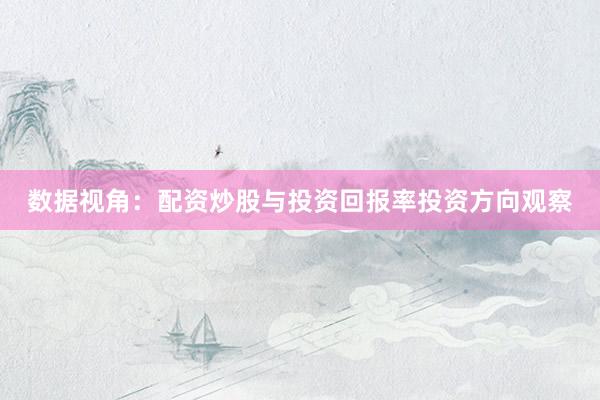 数据视角：配资炒股与投资回报率投资方向观察