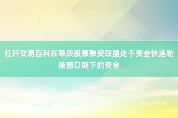 杠杆交易百科在肇庆股票融资联盟处于资金快速轮换窗口期下的资金