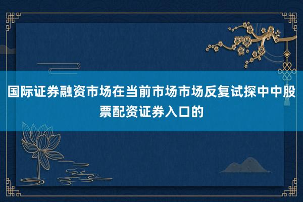 国际证券融资市场在当前市场市场反复试探中中股票配资证券入口的