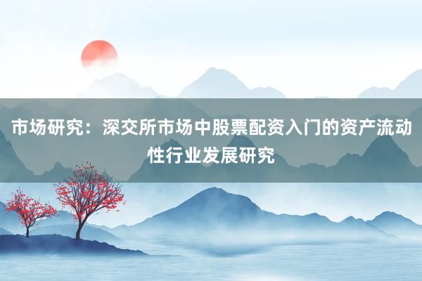 市场研究：深交所市场中股票配资入门的资产流动性行业发展研究