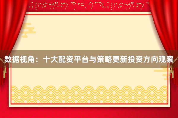数据视角:十大配资平台与策略更新投资方向观察
