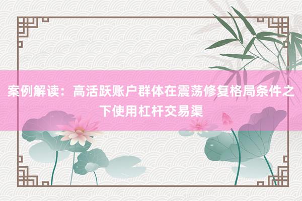 案例解读：高活跃账户群体在震荡修复格局条件之下使用杠杆交易渠