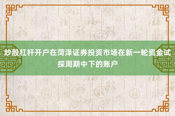 炒股杠杆开户在菏泽证券投资市场在新一轮资金试探周期中下的账户