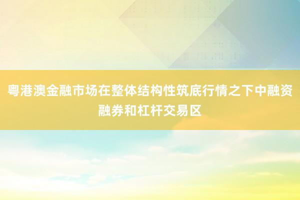 粤港澳金融市场在整体结构性筑底行情之下中融资融券和杠杆交易区