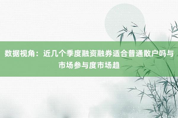 数据视角：近几个季度融资融券适合普通散户吗与市场参与度市场趋