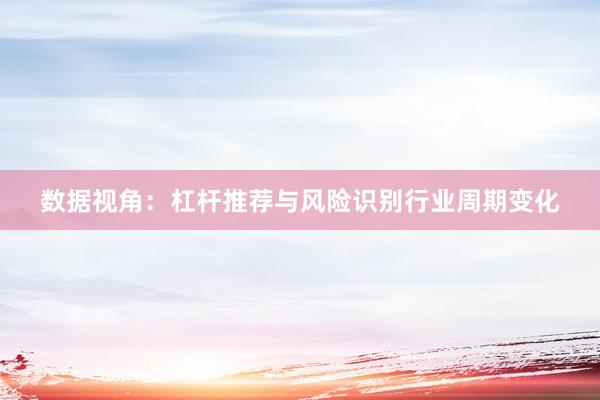 数据视角：杠杆推荐与风险识别行业周期变化