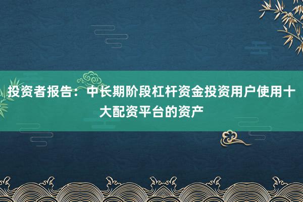 投资者报告：中长期阶段杠杆资金投资用户使用十大配资平台的资产