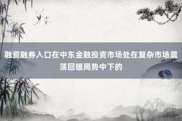 融资融券入口在中东金融投资市场处在复杂市场震荡回暖局势中下的