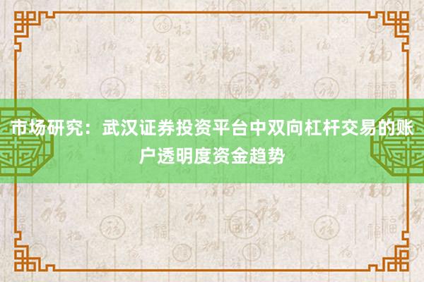 市场研究：武汉证券投资平台中双向杠杆交易的账户透明度资金趋势