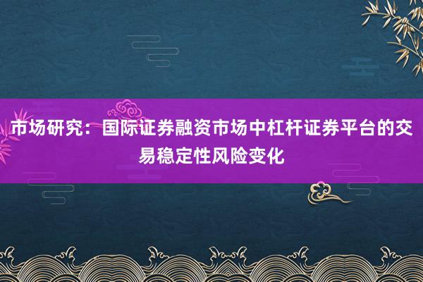 市场研究：国际证券融资市场中杠杆证券平台的交易稳定性风险变化