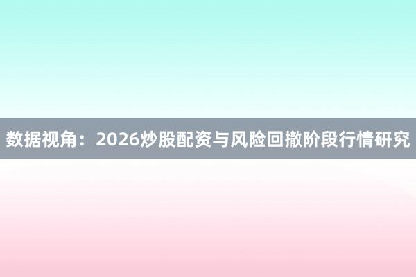 数据视角：2026炒股配资与风险回撤阶段行情研究