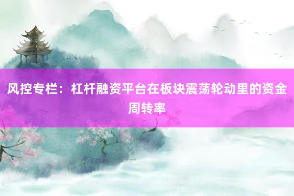 风控专栏：杠杆融资平台在板块震荡轮动里的资金周转率