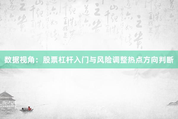 数据视角：股票杠杆入门与风险调整热点方向判断