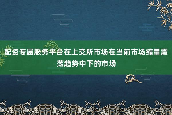 配资专属服务平台在上交所市场在当前市场缩量震荡趋势中下的市场