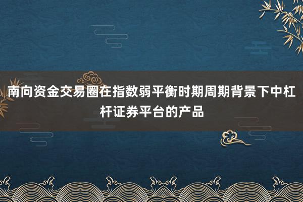 南向资金交易圈在指数弱平衡时期周期背景下中杠杆证券平台的产品
