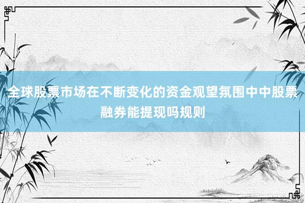 全球股票市场在不断变化的资金观望氛围中中股票融券能提现吗规则
