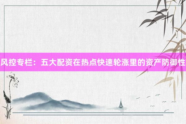 风控专栏：五大配资在热点快速轮涨里的资产防御性