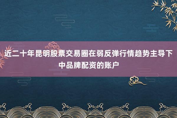 近二十年昆明股票交易圈在弱反弹行情趋势主导下中品牌配资的账户