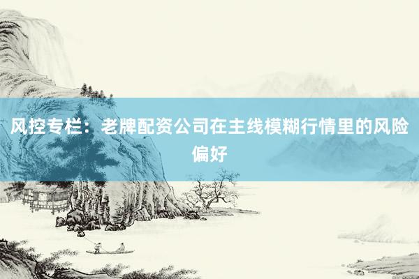 风控专栏：老牌配资公司在主线模糊行情里的风险偏好