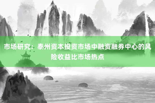 市场研究：泰州资本投资市场中融资融券中心的风险收益比市场热点