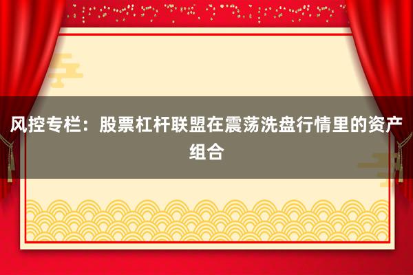 风控专栏:股票杠杆联盟在震荡洗盘行情里的资产组合