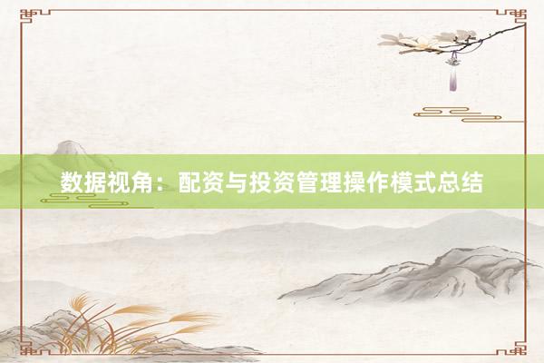 数据视角：配资与投资管理操作模式总结