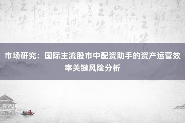市场研究：国际主流股市中配资助手的资产运营效率关键风险分析