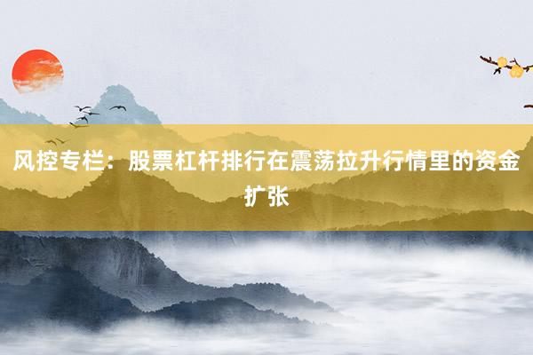 风控专栏：股票杠杆排行在震荡拉升行情里的资金扩张