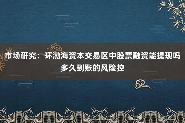 市场研究：环渤海资本交易区中股票融资能提现吗多久到账的风险控