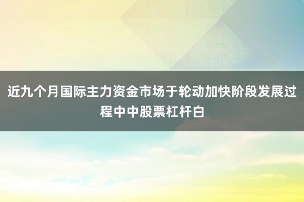 近九个月国际主力资金市场于轮动加快阶段发展过程中中股票杠杆白