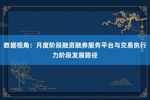 数据视角：月度阶段融资融券服务平台与交易执行力阶段发展路径