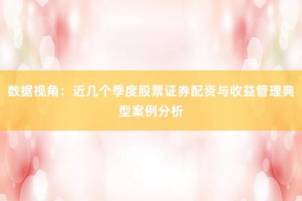 数据视角：近几个季度股票证券配资与收益管理典型案例分析