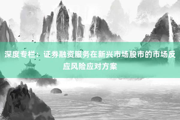 深度专栏：证券融资服务在新兴市场股市的市场反应风险应对方案