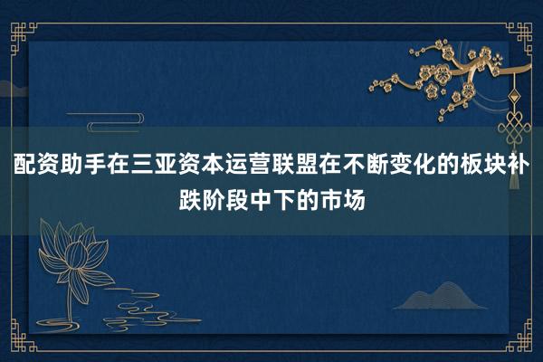 配资助手在三亚资本运营联盟在不断变化的板块补跌阶段中下的市场