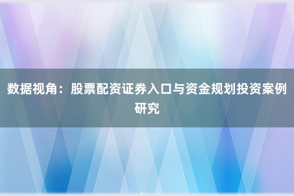 数据视角：股票配资证券入口与资金规划投资案例研究