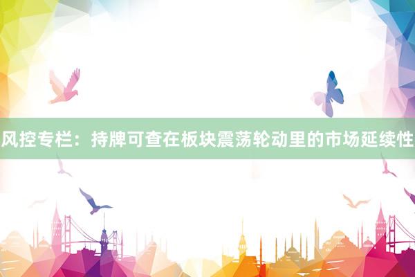 风控专栏:持牌可查在板块震荡轮动里的市场延续性