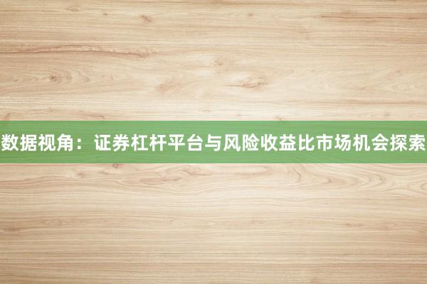 数据视角：证券杠杆平台与风险收益比市场机会探索