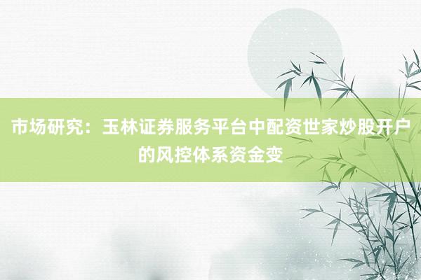 市场研究：玉林证券服务平台中配资世家炒股开户的风控体系资金变