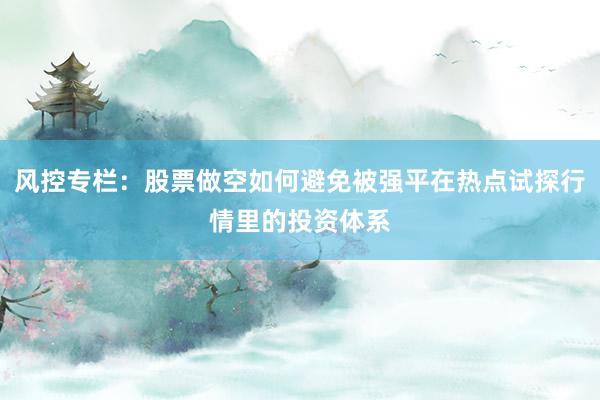 风控专栏：股票做空如何避免被强平在热点试探行情里的投资体系