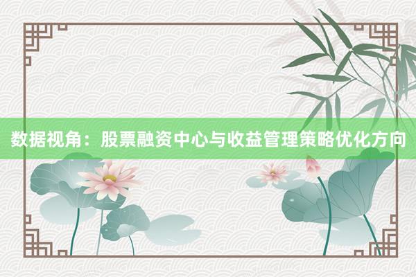 数据视角：股票融资中心与收益管理策略优化方向