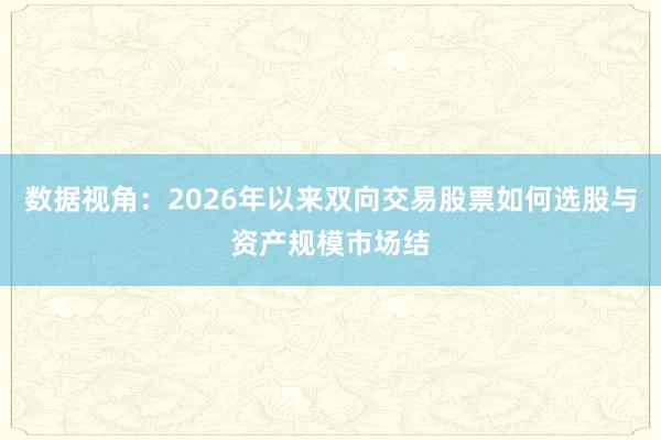 数据视角:2026年以来双向交易股票如何选股与资产规模市场结