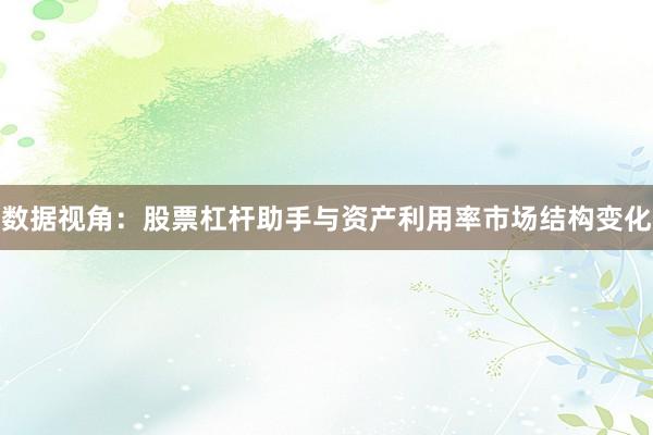 数据视角：股票杠杆助手与资产利用率市场结构变化