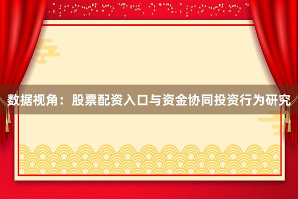 数据视角：股票配资入口与资金协同投资行为研究