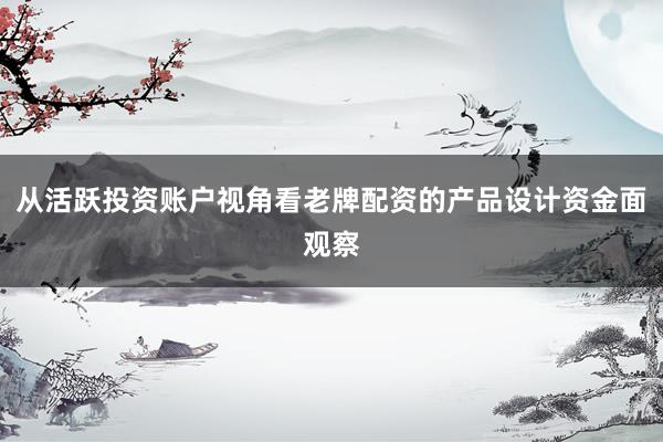 从活跃投资账户视角看老牌配资的产品设计资金面观察