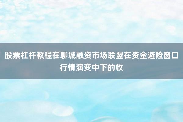 股票杠杆教程在聊城融资市场联盟在资金避险窗口行情演变中下的收